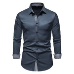 Men's Patchwork Slim Fit Formal Shirt