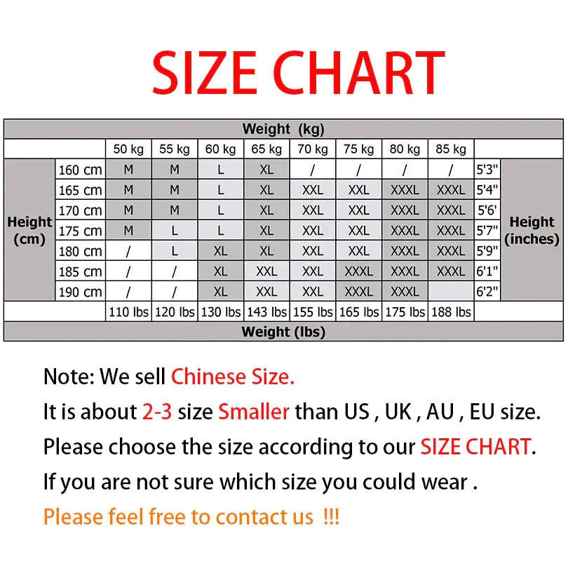 Men's Winter Trendy Fashion Sweater Size Chart