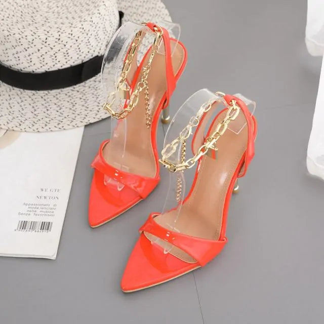 Ankle Strap Peep Toe High Heels