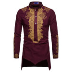 African Style Long Pullover with geometric patterns