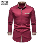 Men's Patchwork Slim Fit Formal Shirt