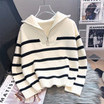 Women's Contrast Colour Striped Sweater
