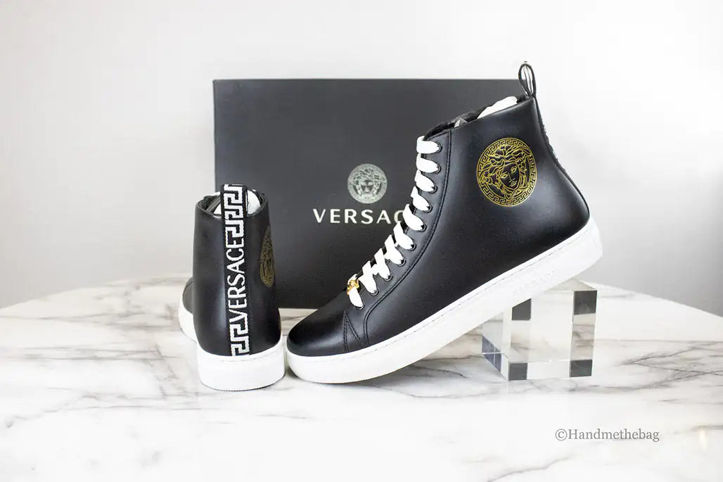 Versace Medusa Emblem Vitello Leather Sneakers