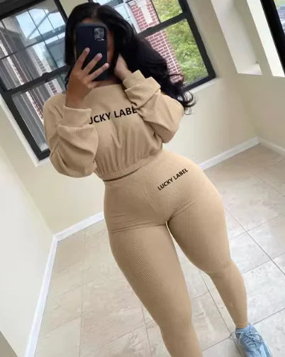 Autumn Fitness Ribbed Sportswear for Women