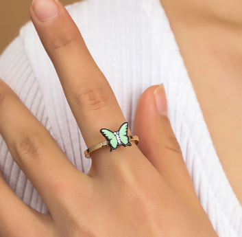 STOMART.CO.UK Fidget Spinner Rotatable Ring For Women Jewelry Free Text