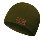 Olive green 5.11 tactical fleece beanie.