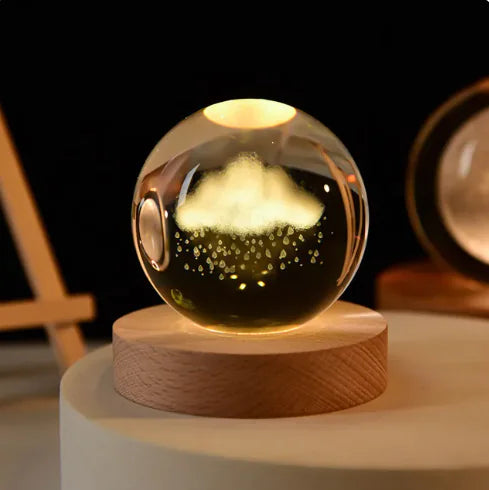 Decorative crystal ball with 3D engraving