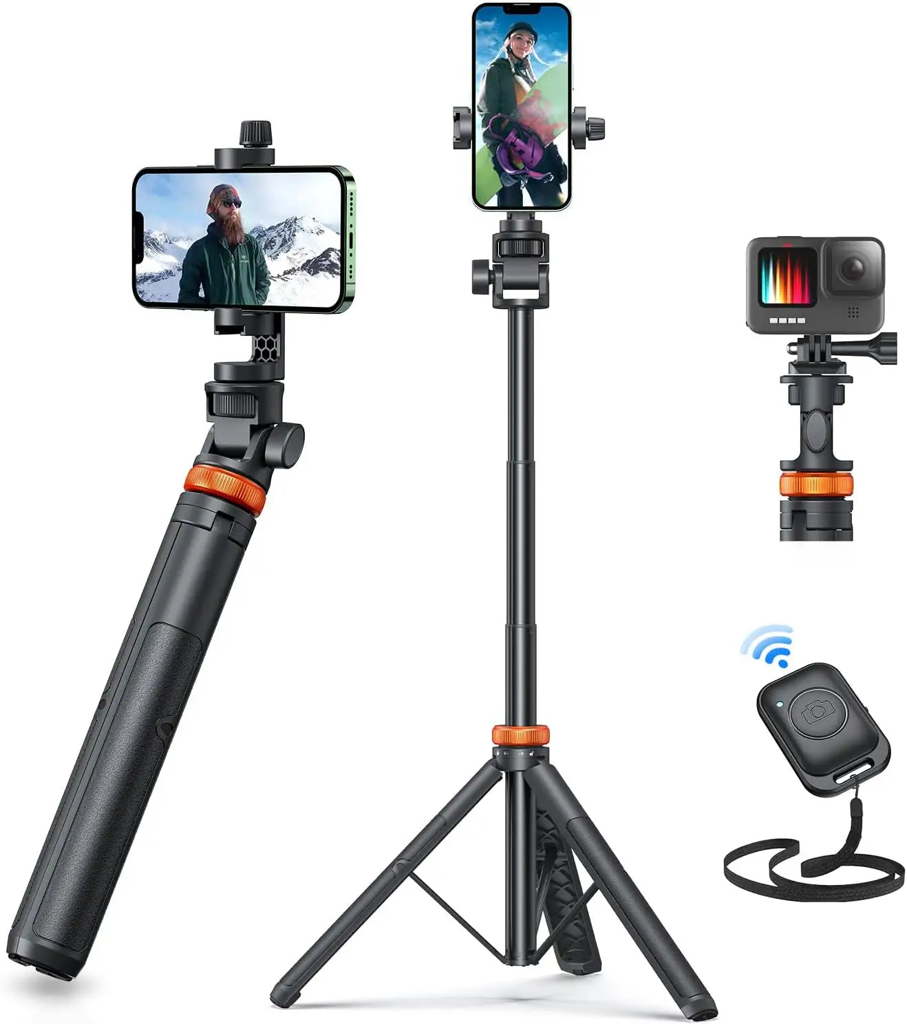 Adjustable Tripod with Remote for Phones