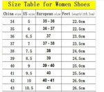 women's sandals size chart
