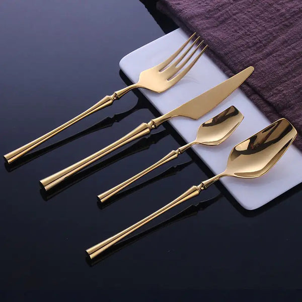 STOMART.CO.UK Istanbul Gold Cutlery Set Kitchen Free Text