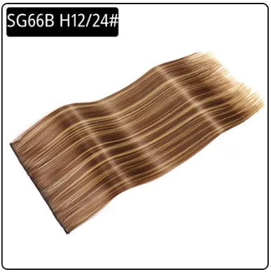 Brown hair clip-in extension with a straight, smooth texture, labeled "SG66B M2/33#," shown against a white background.