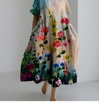 Stylish Women's Printed Cotton Casual Dress