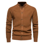 Men's Button-Up Mock Neck Sweater