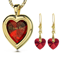 Cubic Zirconia Heart Jewellery Set