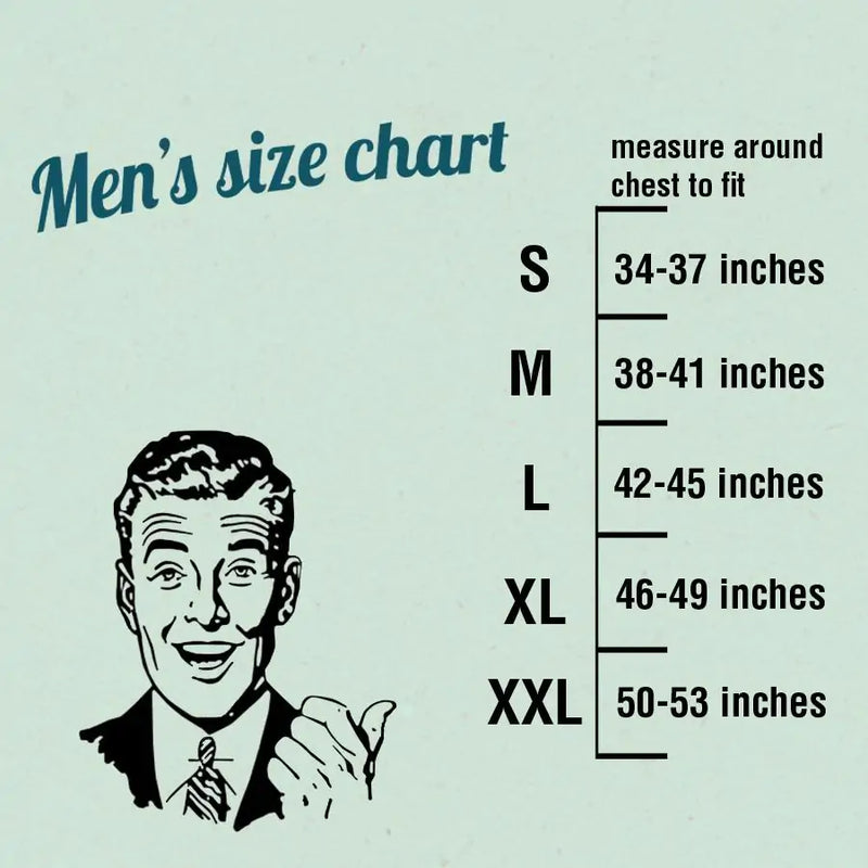 Super Formal Penguin T-Shirt Size Chart