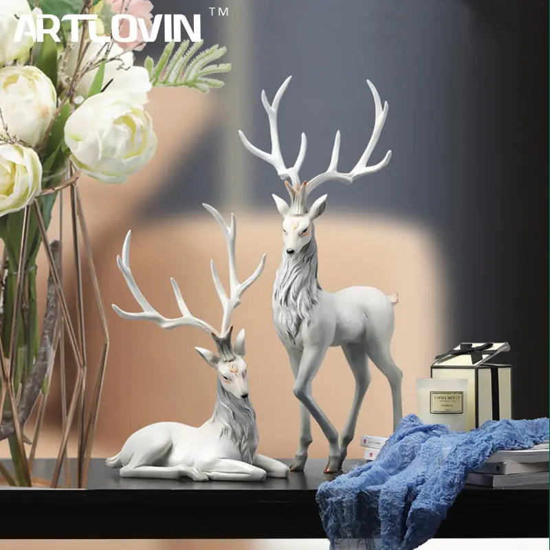 Luxury Nordic Charm Resin Deer Statue