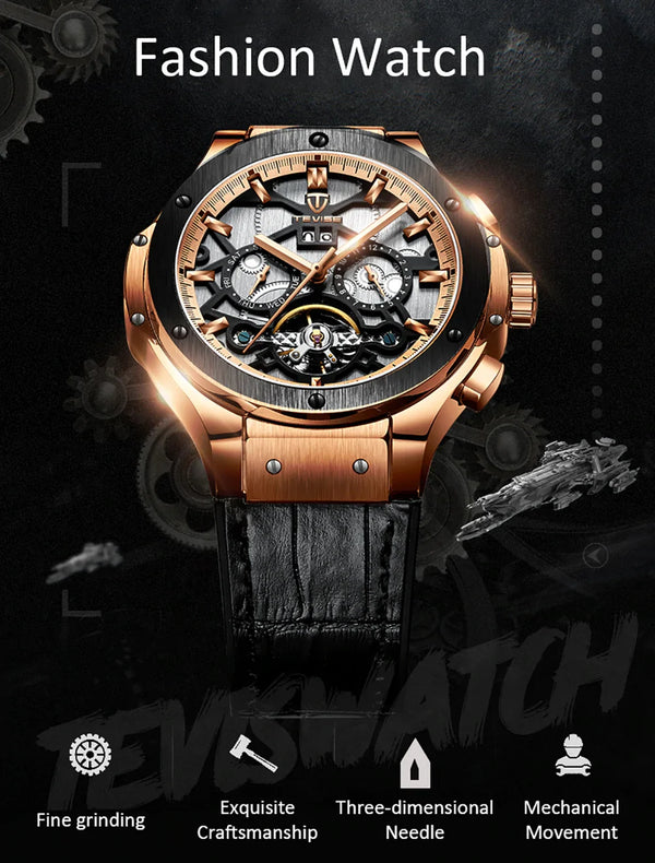 Men's Automatic Mechanical Leather Watch