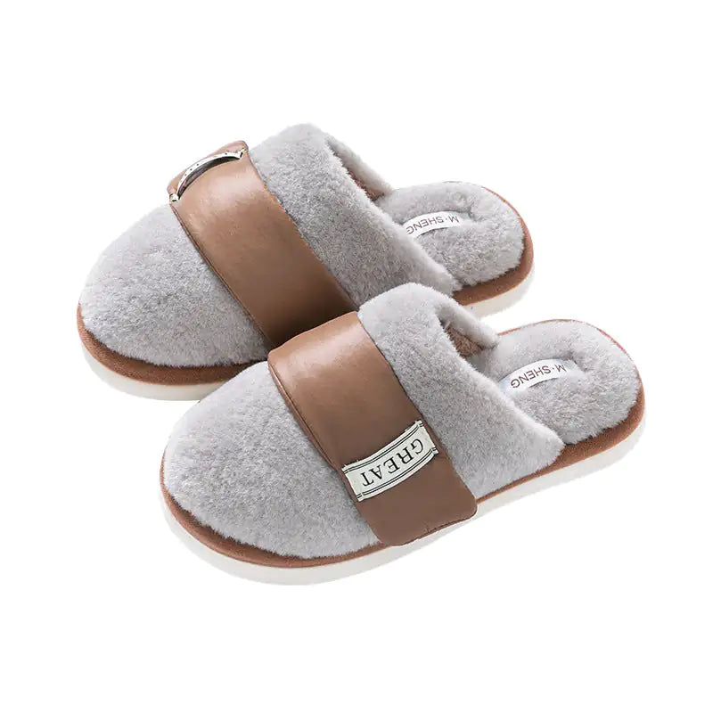 Plush home slippers