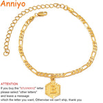 STOMART.CO.UK Extender Chain A-Z Initial Letter Anklet for Women Anklet Initial Letter Anklet Jewellery Free Text