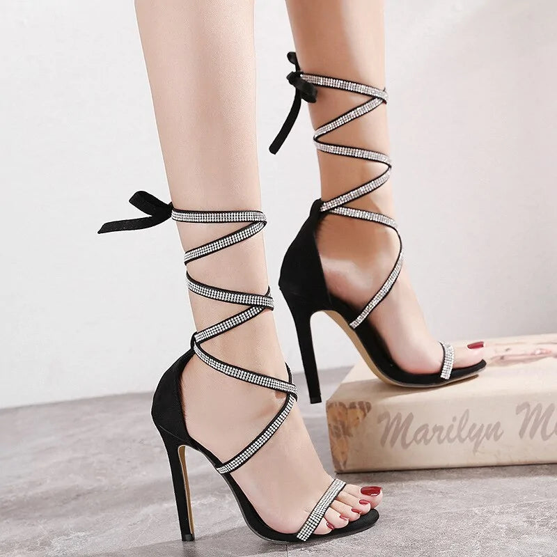 High Heels Gladiator Lace-Up Sandals