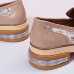 Beaded Snakeskin Casual Shoes