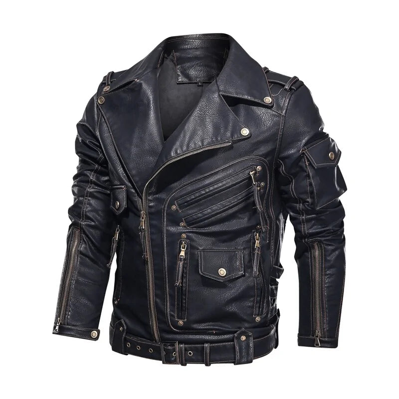 Men's Hard Core Batik Leather Jacket