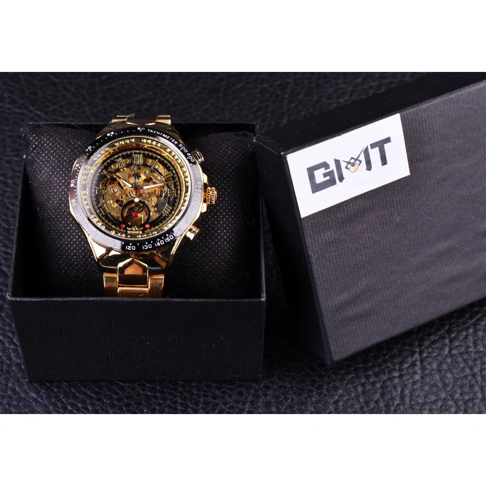 Men's Mechanical Sport Gold Watch