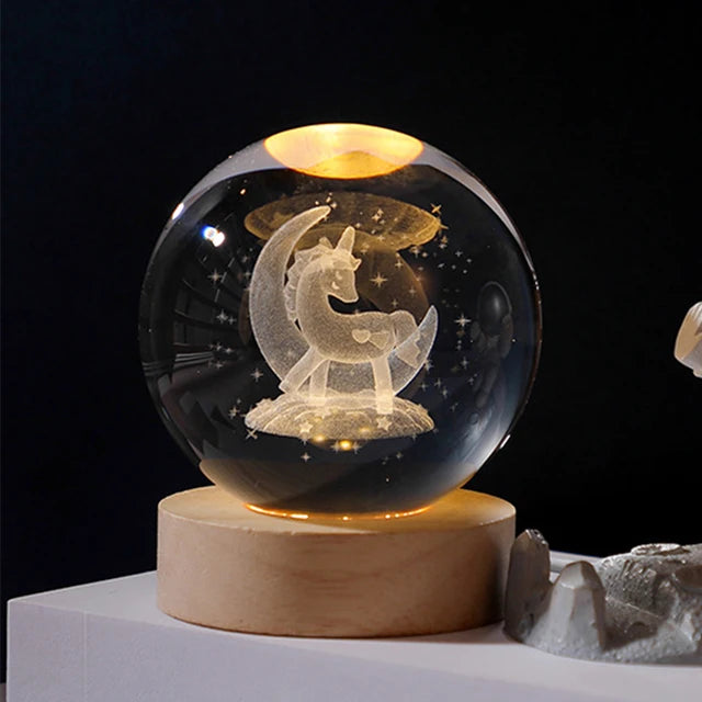 Crystal Ball Night Light with calming effect