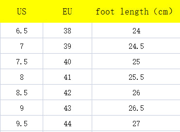 Non-slip Men's Italian Sandals Size Chart