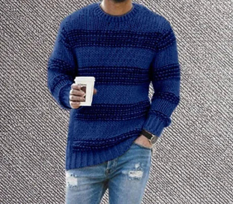 Men's Striped Knit Fashion Pullover