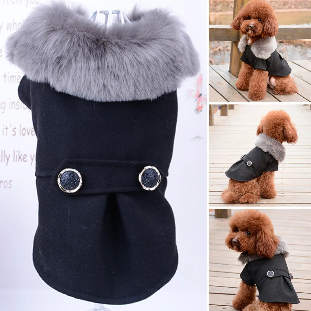 Pet Dog Puppy Fur Collar Jacket