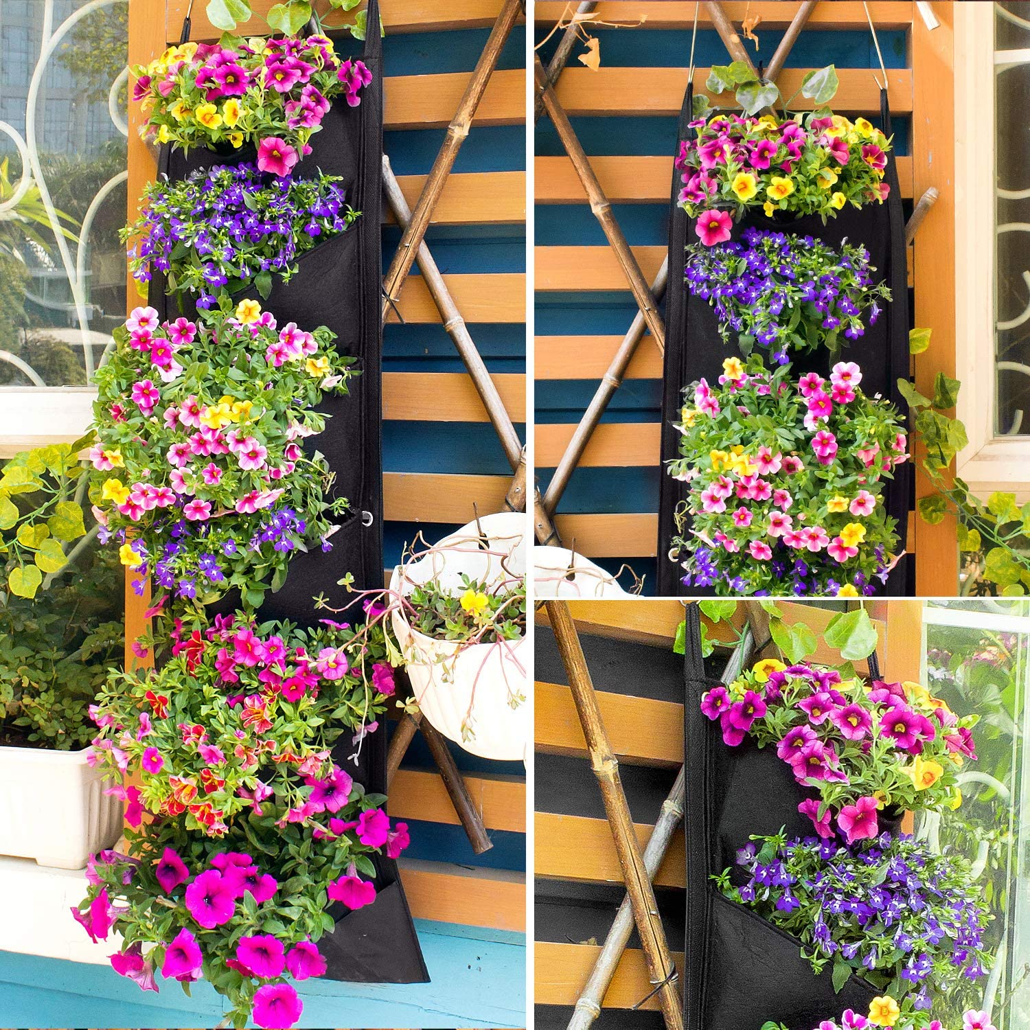 STOMART.CO.UK Vertical Hanging Garden Flower Pots Garden Free Text