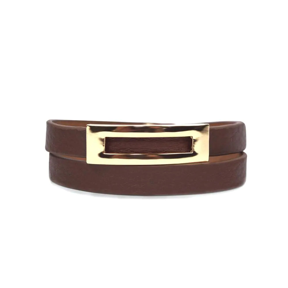 STOMART.CO.UK Buckled Leather Bracelet- Sienna Jewellery & Watches Free Text