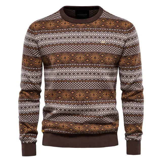 Cotton Sweater with Spliced Detailing