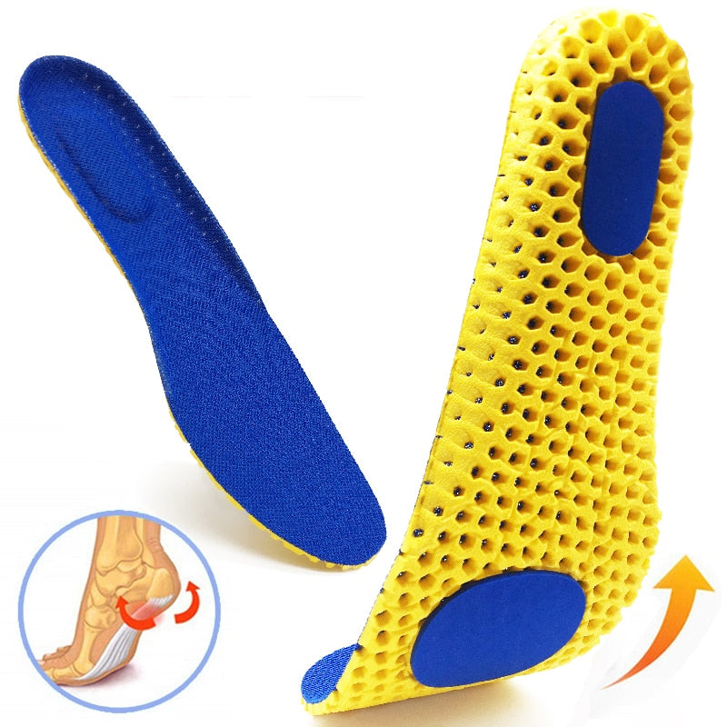 Photo of Memory Foam Insoles one facing front and the other facing back