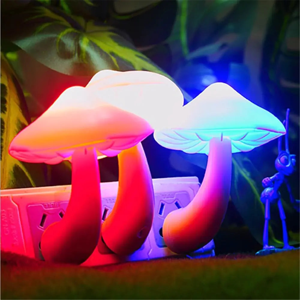 Motion Sensor Mushroom Night Light Socket Lamp