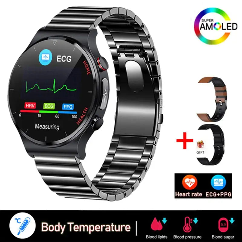 STOMART.CO.UK ECG + PPG Men's Smart Watch Jewellery & Watches Free Text