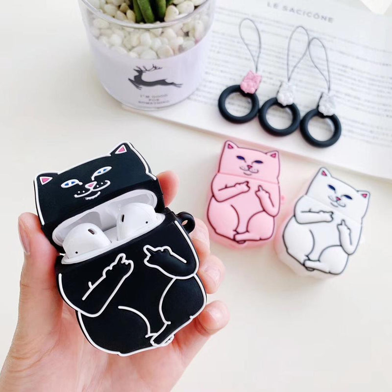 Cartoon Cat AirPods Cover