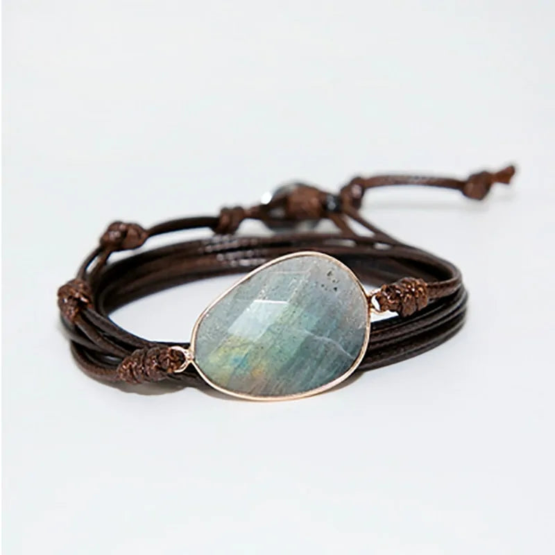 Natural Stone Rope Wrap Bracelet