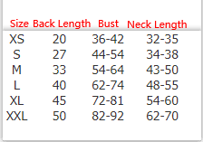 Dog Life Vest Siz Chart