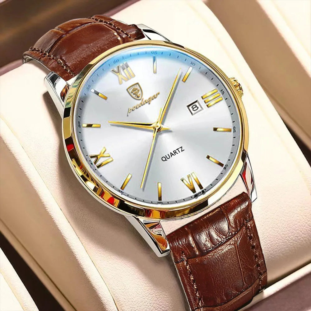 Leather Men's Quartz Luxury Watch