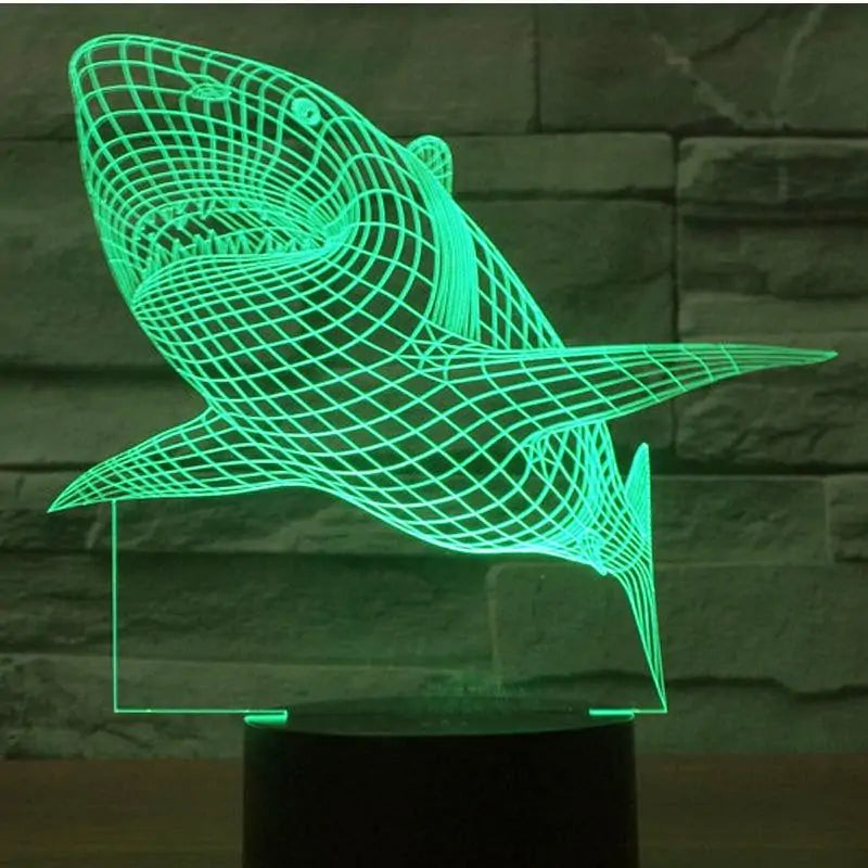 Color-Changing 3D Shark LED Night Lamp