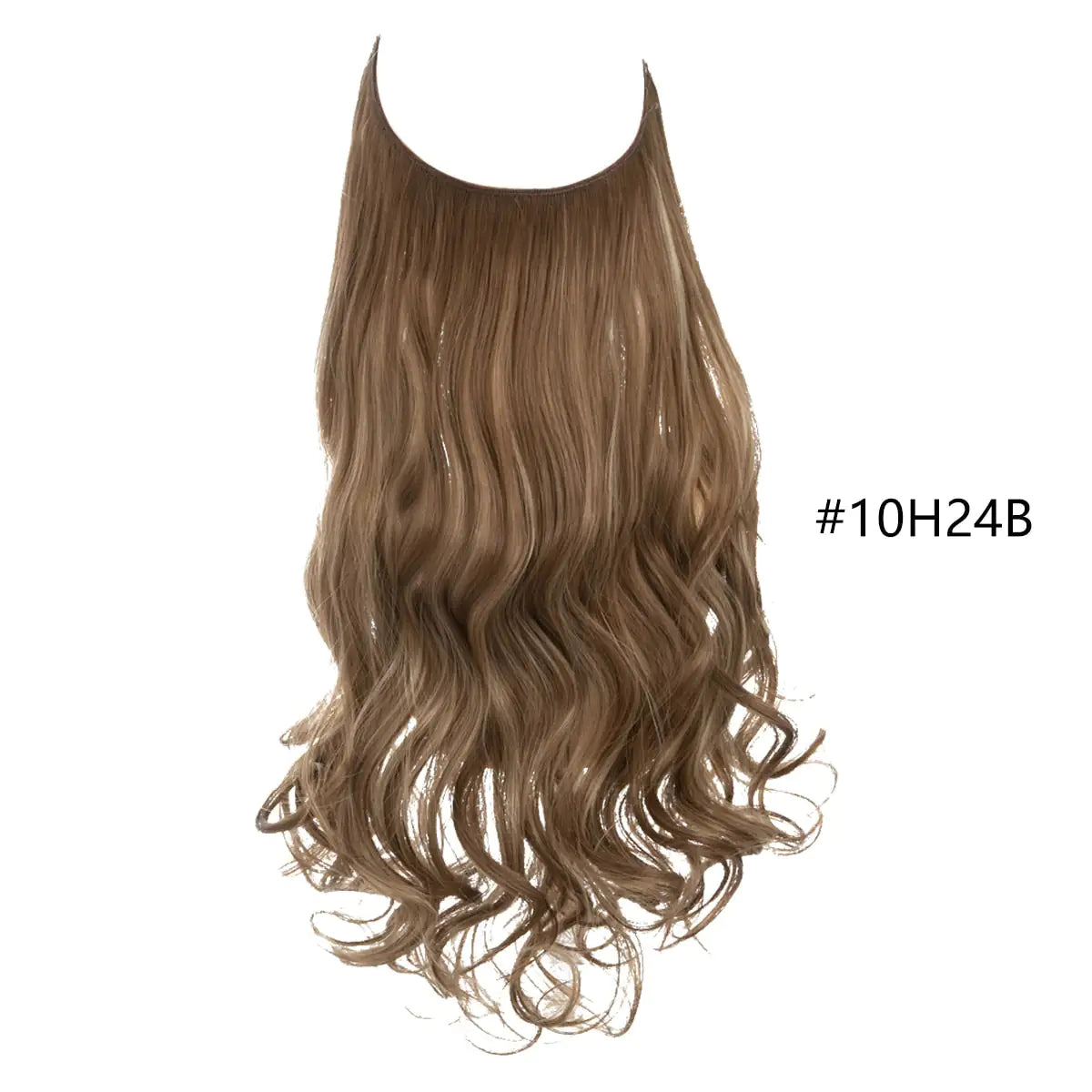 Long, wavy light-brown hair extension/weft shown against a white background, labeled “#10H24B” on the right.