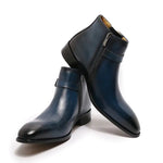 Men's Classic Leather Buckle Boots