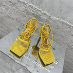 Women's Netted Tie Up Heels