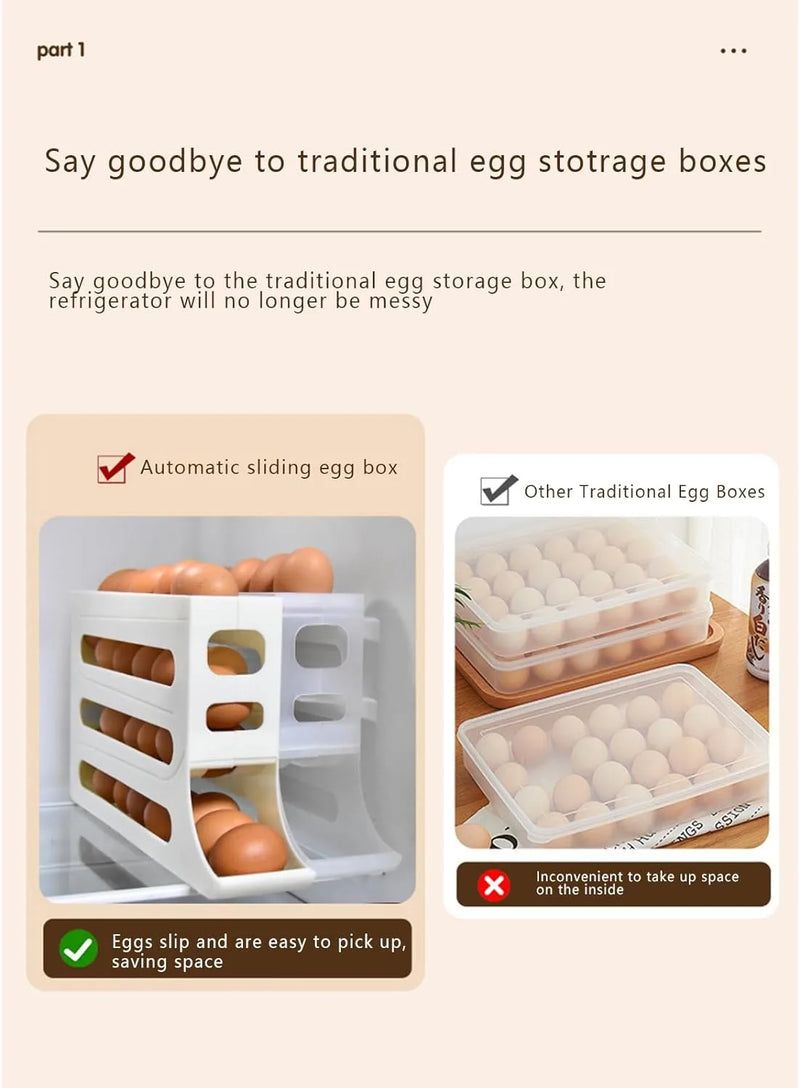 Egg storage container with 4 tiers for fridge