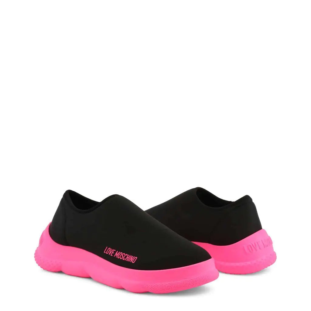 Love Moschino Black Pink Slip-On Trainers