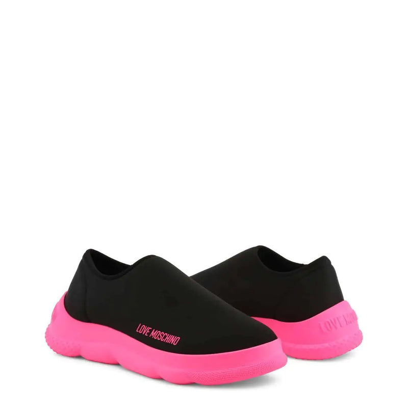 Love Moschino Black Pink Slip-On Trainers