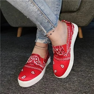 Chic Fabric Slip-On Platform Shoes