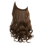 Wavy clip-in hair extension in golden auburn shade on a white background, labeled “#27 Golden Auburn